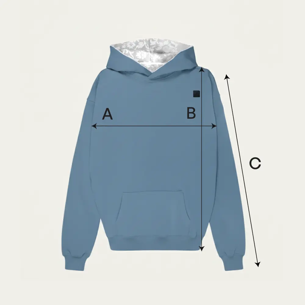 Tallaje para sudadera color citadel de la marca Faaia.