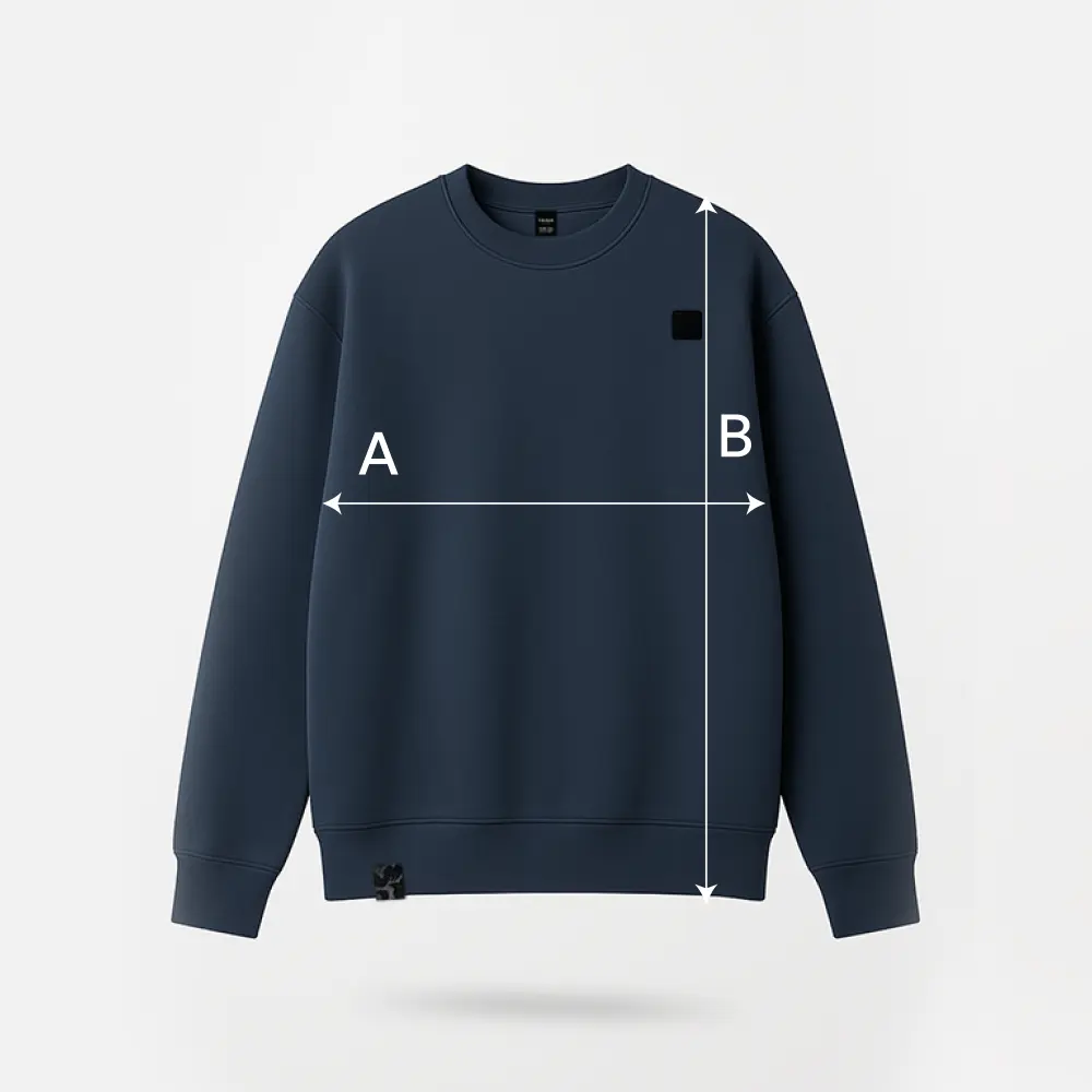 Tallaje para sudadera color azul marino de la marca Faaia.