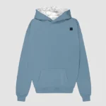 Plano frontal de sudadera en color citadel con la capucha en damasco blanco tono sobre tono de la marca Faaia.