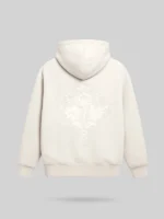 Bordado espectacular en la trasera de sudadera Faaia moda de color blanco.