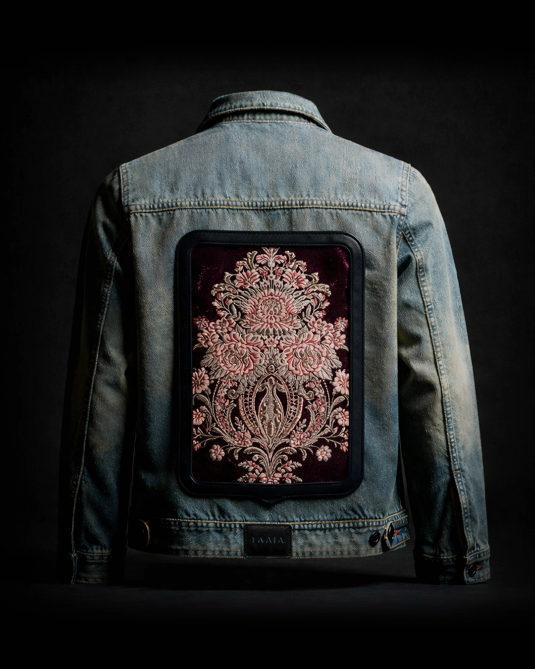 Chaqueta vaquera con brocatel valenciano en la espalda marca Faaia