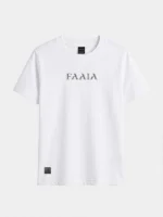 Camiseta manga corta color blanco con el logo de Faaia bordado en el pecho.