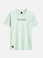 Camiseta manga corta color verde agua con el logo de Faaia bordado en el pecho.
