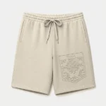 Pantalón corto color tierra marca Faaia con un bordado tono sobre tono.